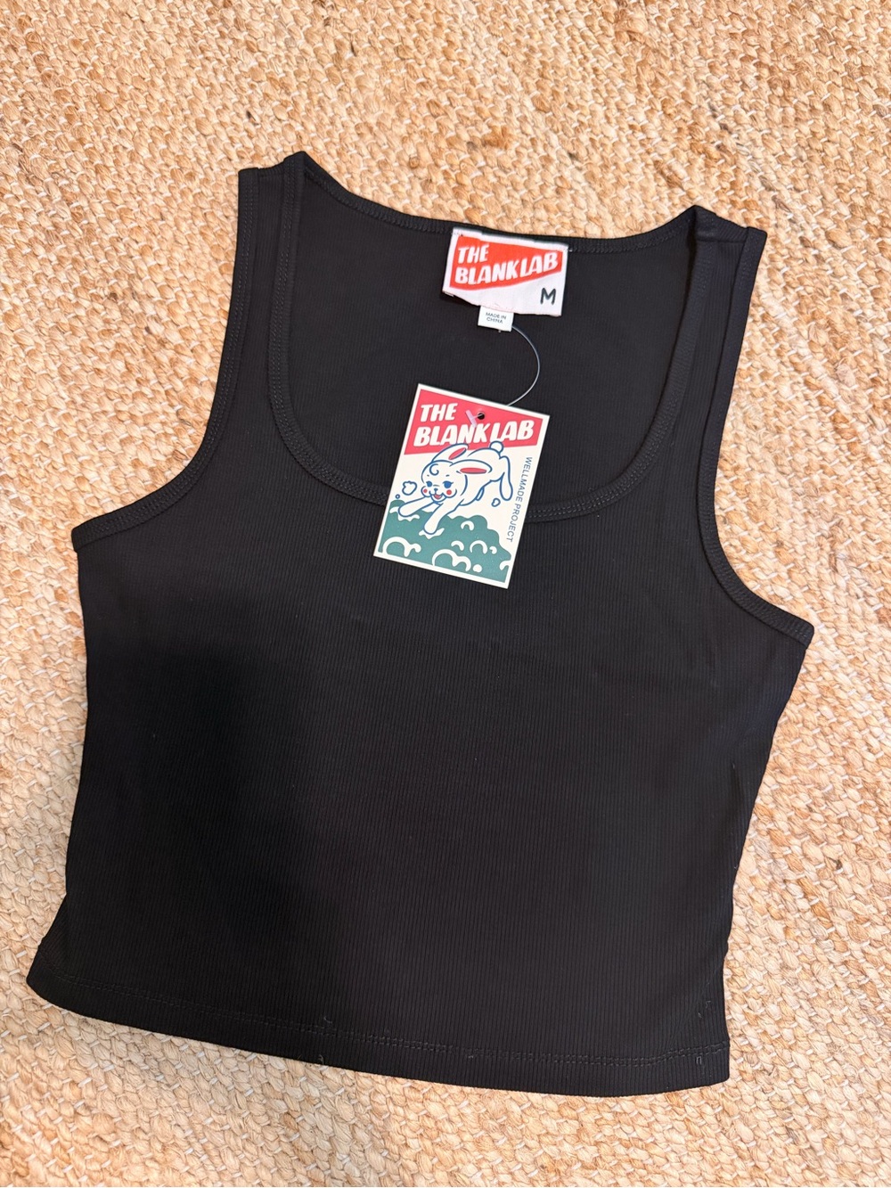 K/Lab Black Ribbed Tank Top - Picture 2 of 5